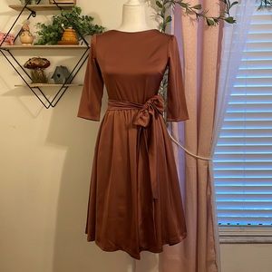 Mauve Satin Dress W/ Bow